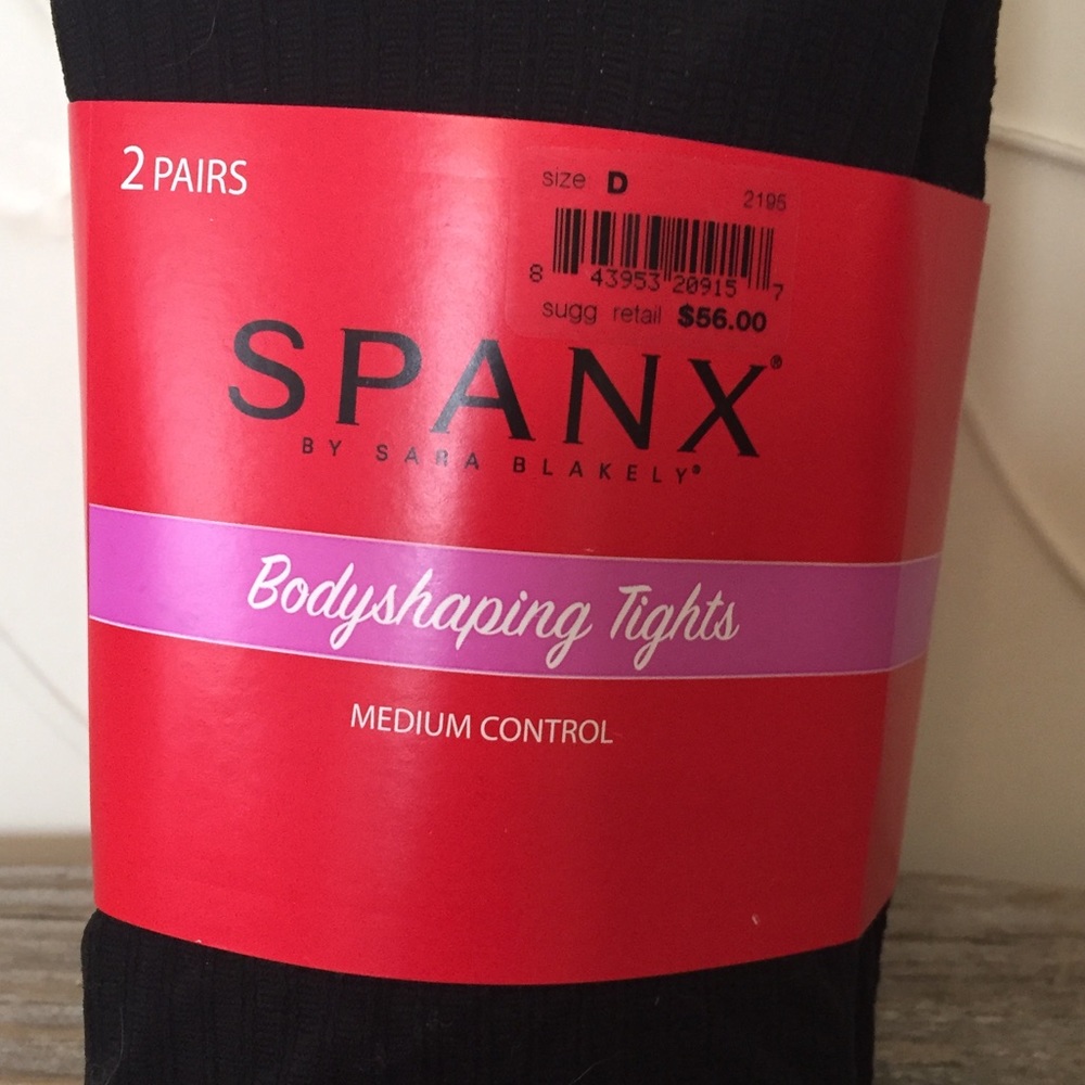 Spanx Body Shaping Tights 2 Pack Size D, Black